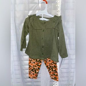 Baby girl 9 months outfit dress and floral leggings